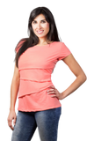 Blusa para lactancia olanes palo de rosa (Brushed)