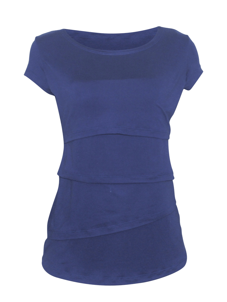 Blusa para lactancia olanes Azul Rey (Brushed)