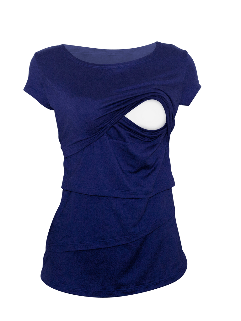 Blusa para lactancia olanes Azul Rey (Brushed)