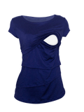 Blusa para lactancia olanes Azul Rey (Brushed)