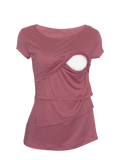 Blusa para lactancia olanes palo de rosa (Brushed)