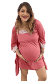 Set bata camisón para lactancia y embarazo Palo de Rosa Coco Maternity