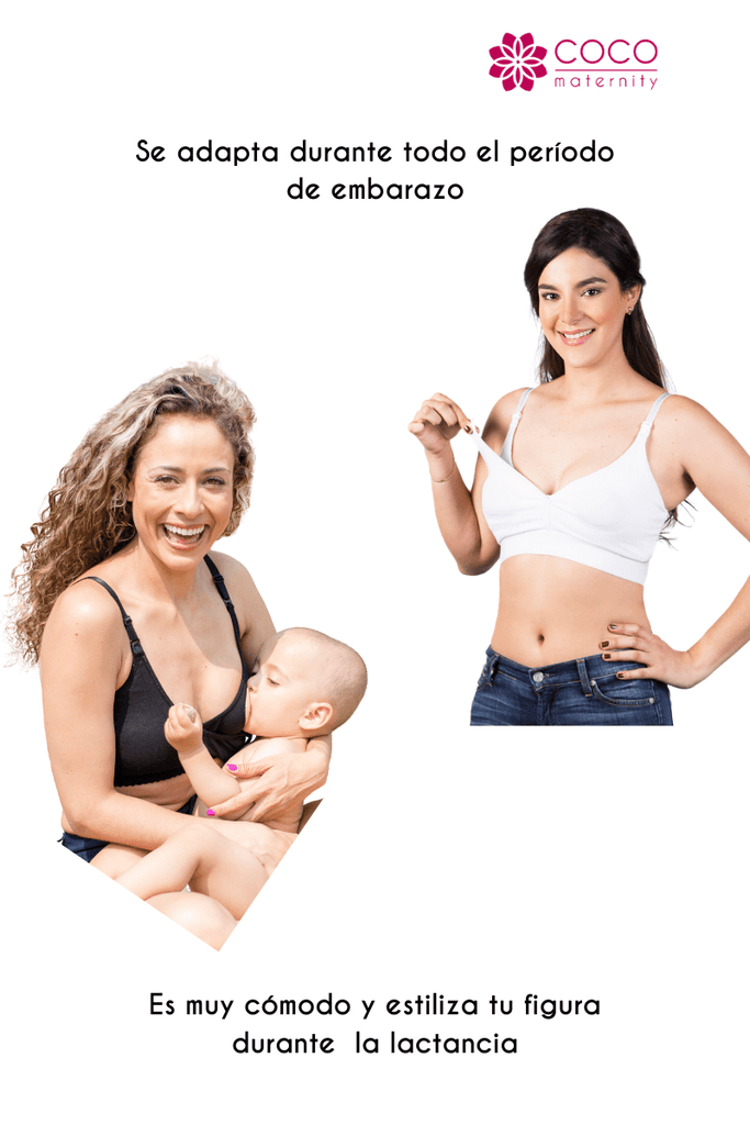 Top para lactancia cuello V con doble soporte color blanco