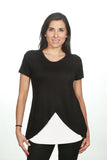 Blusa para lactancia manga corta cross color Negra-Blanco