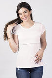 Blusa para lactancia open neck color blanco hueso (Brushed)