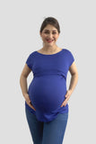 Blusa para lactancia y embarazo open neck Azul Rey (Brushed)
