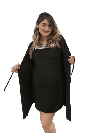Set bata camisón para lactancia y embarazo color Negro Coco Maternity