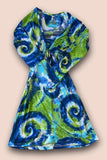 Vestido lactancia y embarazo clásico tiedye azul/verde Coco Maternity