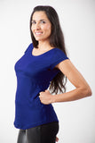 Blusa para lactancia y embarazo open neck Azul Rey (Brushed)