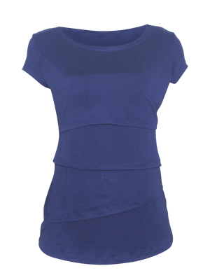 Blusa para lactancia olanes Azul Rey (Brushed)
