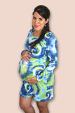 Vestido lactancia y embarazo Básico tiedye azul/verde Coco Maternity