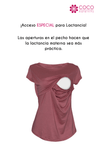 Blusa para lactancia open neck color palo de rosa ALGODON