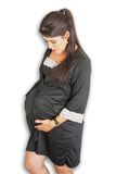 Set bata camisón para lactancia y embarazo color Negro Coco Maternity