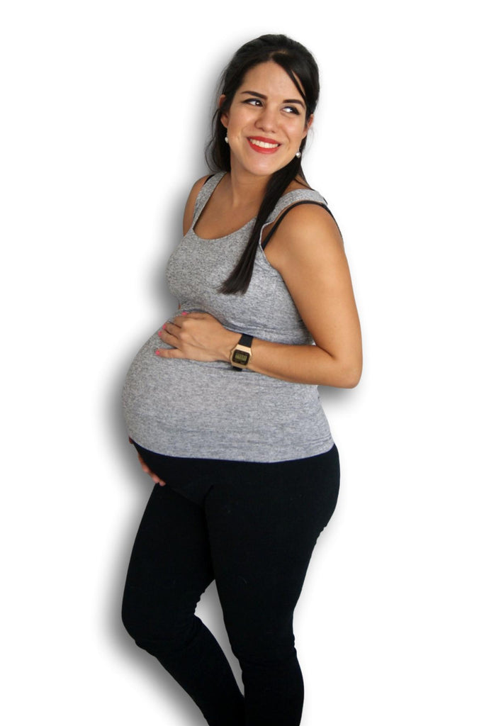 Blusa para lactancia tirante ancho color Gris jaspe Coco Maternity –