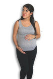 Blusa para lactancia tirante ancho color Gris jaspe Coco Maternity