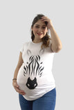 Blusa para embarazo basic color blanca estampado zebra