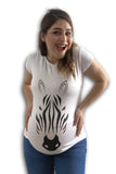 Blusa para embarazo basic color blanca estampado zebra