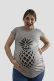 Blusa para embarazo basic color plata estampado Piña