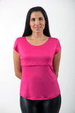 Blusa para lactancia open neck color fiusha (Viscosa)