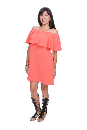 Vestido para lactancia olan largo mini color Coral