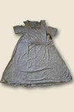 Vestido para Lactancia Hombro Descubierto Manga Corta Gris Jaspe