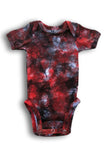 Pañalero Body Bebé Manga Corta Brushed Tie dye Rojo/Negro