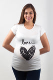 Blusa para embarazo basic color blanca estampado Love