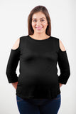 Blusa para embarazo hombro descubierto color Negra