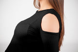 Blusa para embarazo hombro descubierto color Negra