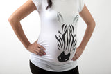 Blusa para embarazo basic color blanca estampado zebra