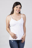 Blusa para lactancia tank coco maternity blanca con broche