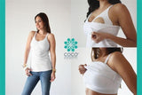 Blusa para lactancia tank coco maternity blanca con broche