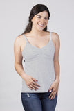Blusa para lactancia tank coco maternity gris con broche